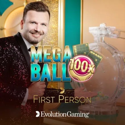 Table Games logo of First Person Mega Ball from Evolution at rewards-casino